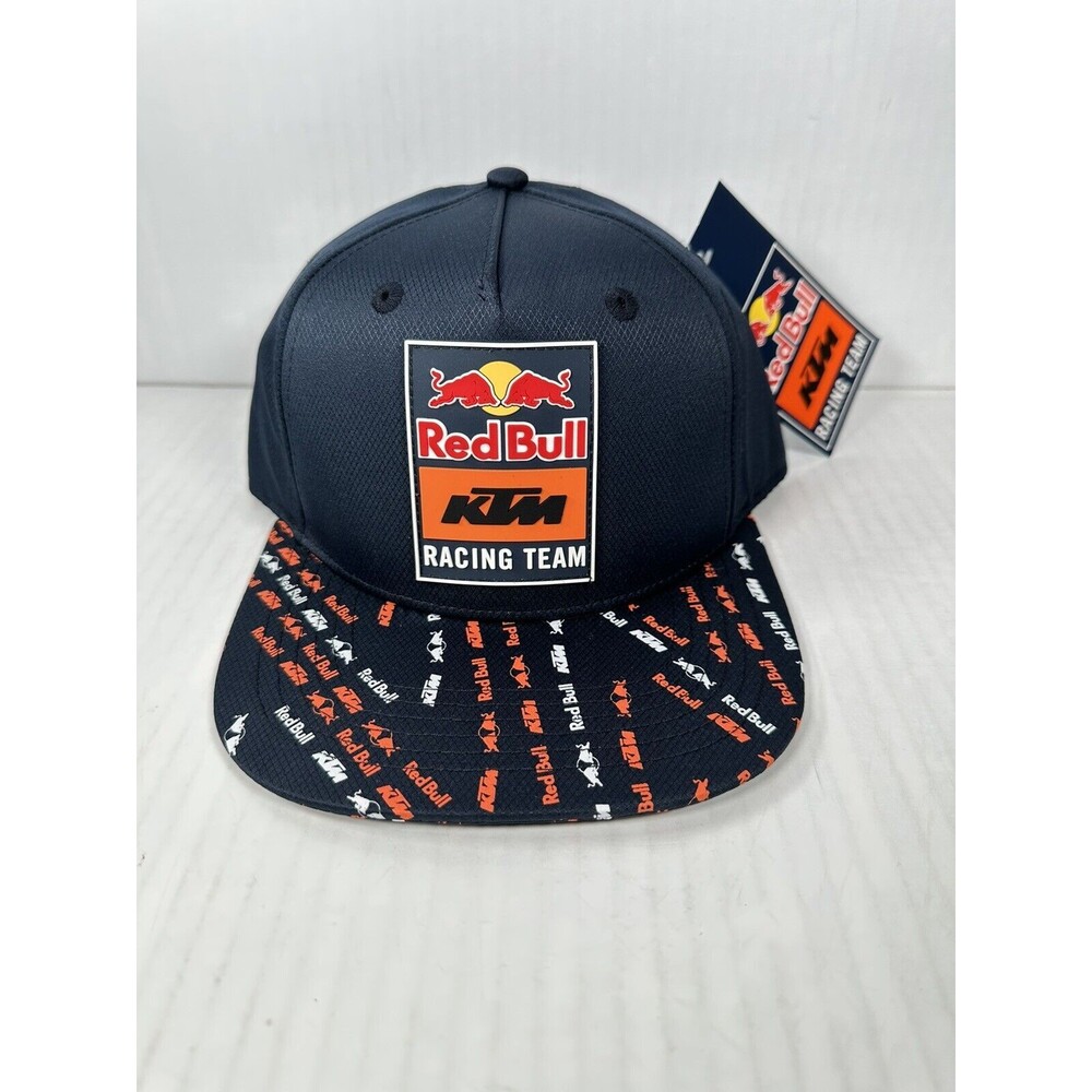 NEW Red Bull x KTM Racing Team Twist Flat Hat Cap Logo Blue Adjustable Snapback
